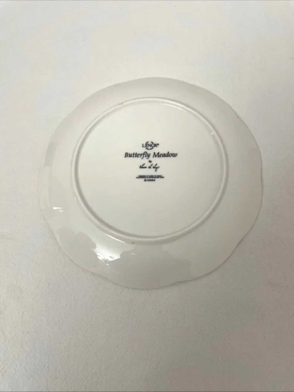 Lenox Butterfly Meadow Porcelain Plates Set of 3 Scalloped 8